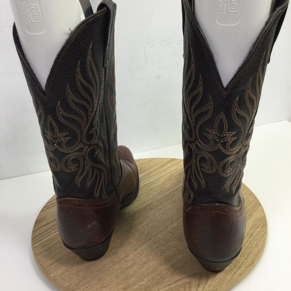Laredo Womens Western Cowboy Boots Leather Brown Black Size 8.5M - Picture 4 of 13